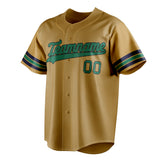 Custom Old Gold & Kelly Green Color Fan Baseball Jersey BB01240531WX528