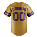 Custom Old Gold & Purple Color Fan Baseball Jersey BB01240531WX529