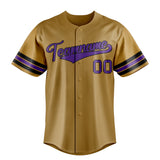 Custom Old Gold & Purple Color Fan Baseball Jersey BB01240531WX529