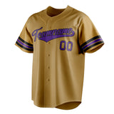 Custom Old Gold & Purple Color Fan Baseball Jersey BB01240531WX529