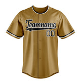 Custom Old Gold & Black Color Fan Baseball Jersey BB01240531WX531