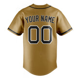 Custom Old Gold & Black Color Fan Baseball Jersey BB01240531WX533