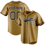 Custom Old Gold & Black Color Fan Baseball Jersey BB01240531WX533