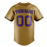 Custom Old Gold & Purple Color Fan Baseball Jersey BB01240531WX536