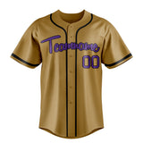 Custom Old Gold & Purple Color Fan Baseball Jersey BB01240531WX536