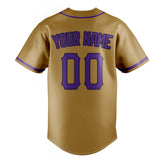 Custom Old Gold & Purple Color Fan Baseball Jersey BB01240531WX537