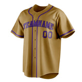 Custom Old Gold & Purple Color Fan Baseball Jersey BB01240531WX537