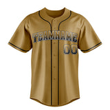 Custom Old Gold & Black Color Fan Baseball Jersey BB01240531WX538