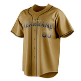 Custom Old Gold & Black Color Fan Baseball Jersey BB01240531WX538