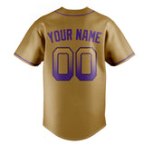 Custom Old Gold & Purple Color Fan Baseball Jersey BB01240531WX539