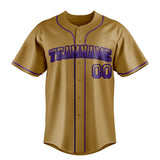 Custom Old Gold & Purple Color Fan Baseball Jersey BB01240531WX539