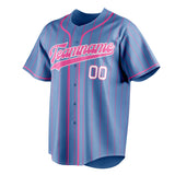 Custom Light Blue & Pink Pink Pinstripe Fan Baseball Jersey BB01240531WY464