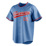 Custom Light Blue & Red Color Fan Baseball Jersey BB01240531WY465