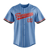 Custom Light Blue & Red White Pinstripe Fan Baseball Jersey BB01240531WY466