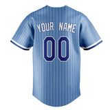 Custom Light Blue & White White Pinstripe Fan Baseball Jersey BB01240531WY471