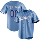 Custom Light Blue & White White Pinstripe Fan Baseball Jersey BB01240531WY471