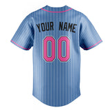 Custom Light Blue & Pink White Pinstripe Fan Baseball Jersey BB01240531WY475