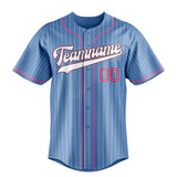 Custom Light Blue & Pink White Pinstripe Fan Baseball Jersey BB01240531WY475