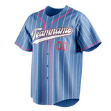 Custom Light Blue & Pink White Pinstripe Fan Baseball Jersey BB01240531WY475