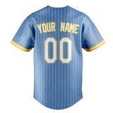 Custom Light Blue & White White Pinstripe Fan Baseball Jersey BB01240531WY477