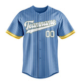 Custom Light Blue & White White Pinstripe Fan Baseball Jersey BB01240531WY477