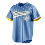 Custom Light Blue & White White Pinstripe Fan Baseball Jersey BB01240531WY477