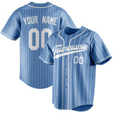 Custom Light Blue & White White Pinstripe Fan Baseball Jersey BB01240531WY478