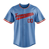 Custom Light Blue & Red Color Fan Baseball Jersey BB01240531WY479