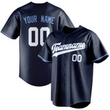 Custom Navy & White Color Fan Baseball Jersey