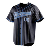 Custom Navy & Light Blue White Pinstripe Fan Baseball Jersey BB01240531WY483