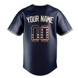 Custom Navy & Cream Vintage USA Flag Fan Baseball Jersey BB01240531WY485