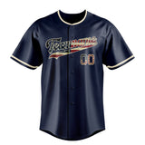 Custom Navy & Cream Vintage USA Flag Fan Baseball Jersey BB01240531WY485