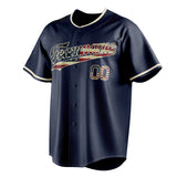 Custom Navy & Cream Vintage USA Flag Fan Baseball Jersey BB01240531WY485