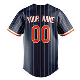 Custom Navy & Orange Cream Pinstripe Fan Baseball Jersey BB01240531WY486