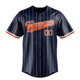 Custom Navy & Orange Cream Pinstripe Fan Baseball Jersey BB01240531WY486