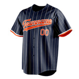 Custom Navy & Orange Cream Pinstripe Fan Baseball Jersey BB01240531WY486