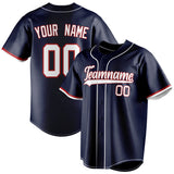 Custom Navy & White Color Fan Baseball Jersey