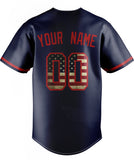 Custom Navy & Red Color Fan Baseball Jersey BB01240531WY490