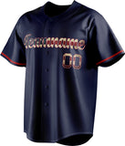 Custom Navy & Red Color Fan Baseball Jersey BB01240531WY490