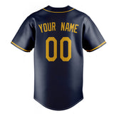 Custom Navy & Gold Color Fan Baseball Jersey BB01240531WY491