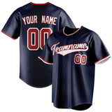 Custom Navy & White Color Fan Baseball Jersey