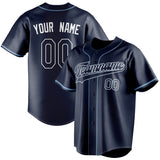 Custom Navy & Powder Blue Color Fan Baseball Jersey