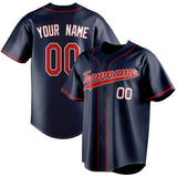 Custom Navy & Red Color Fan Baseball Jersey BB01240531WY494