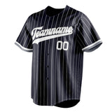 Custom Navy & White White Pinstripe Fan Baseball Jersey BB01240531WY498