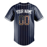 Custom Navy & White White Pinstripe Fan Baseball Jersey BB01240531WY499