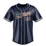 Custom Navy & White White Pinstripe Fan Baseball Jersey BB01240531WY499