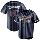 Custom Navy & White White Pinstripe Fan Baseball Jersey BB01240531WY499