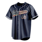 Custom Navy & White White Pinstripe Fan Baseball Jersey BB01240531WY499