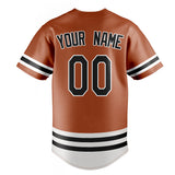 Custom Texas Orange & Black Double Stripe Fan Baseball Jersey BB01240531WY541