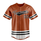 Custom Texas Orange & Black Double Stripe Fan Baseball Jersey BB01240531WY541